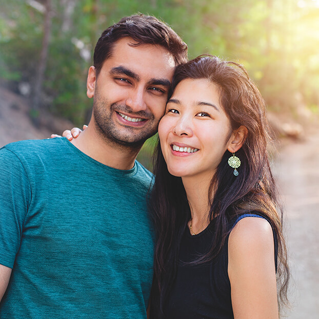 happy, smiling couple