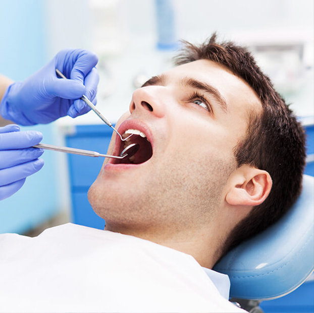 man in dental chair