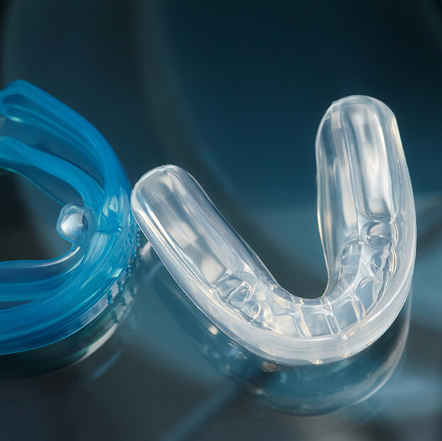 closeup of two mouthguards