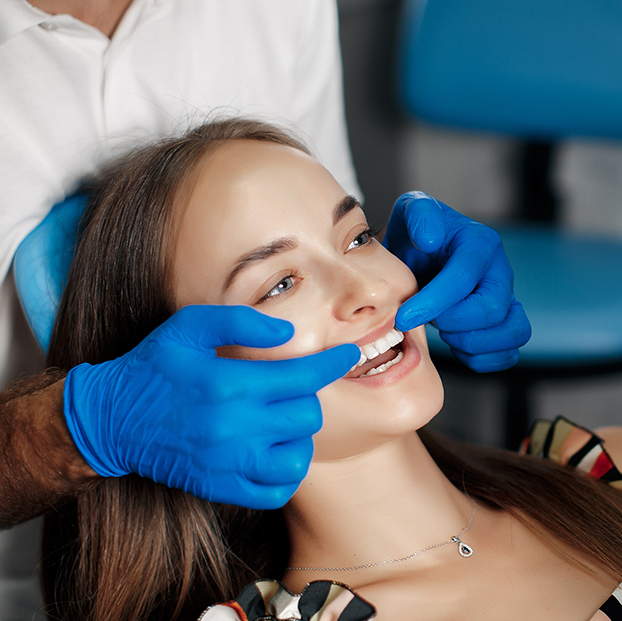 woman at dentist office