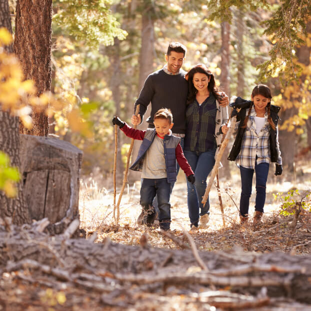 family hiking